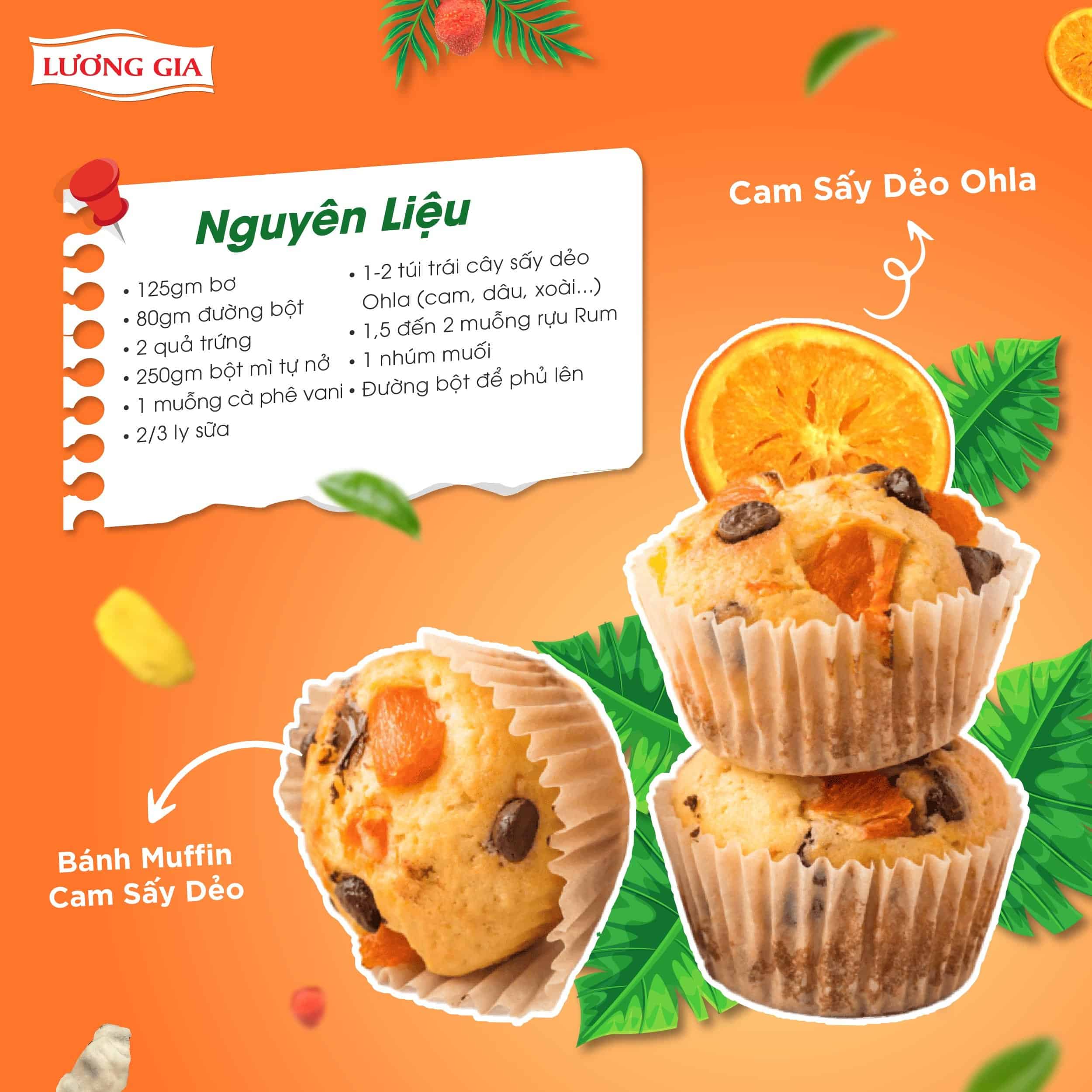 Bánh muffin cam sấy dẻo