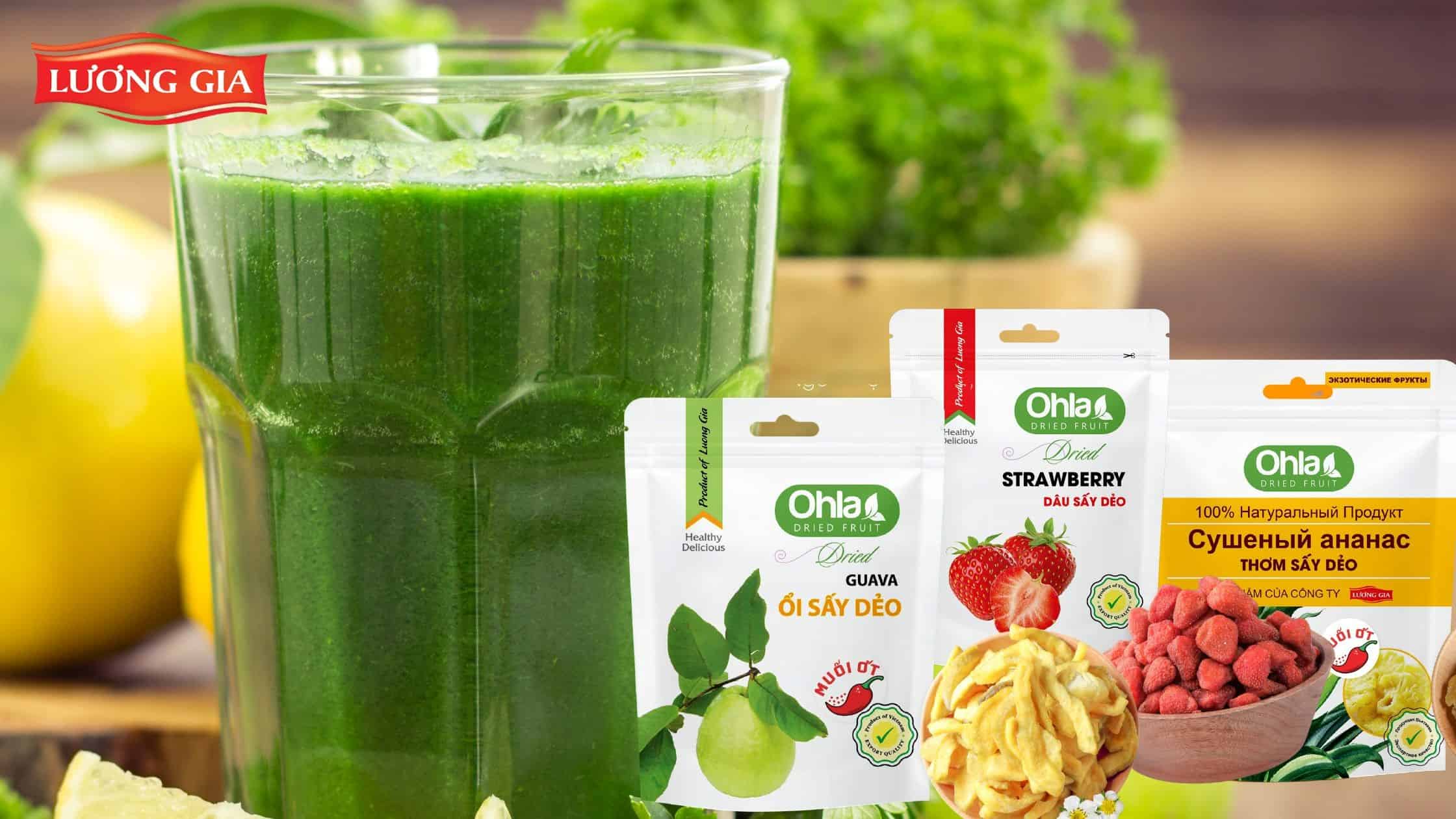 Sinh tố với trái cây sấy dẻo
