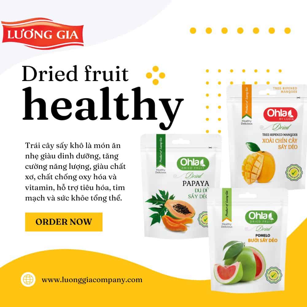 Dried fruit healthy – Món ăn vặt thông minh cho người hiện đại