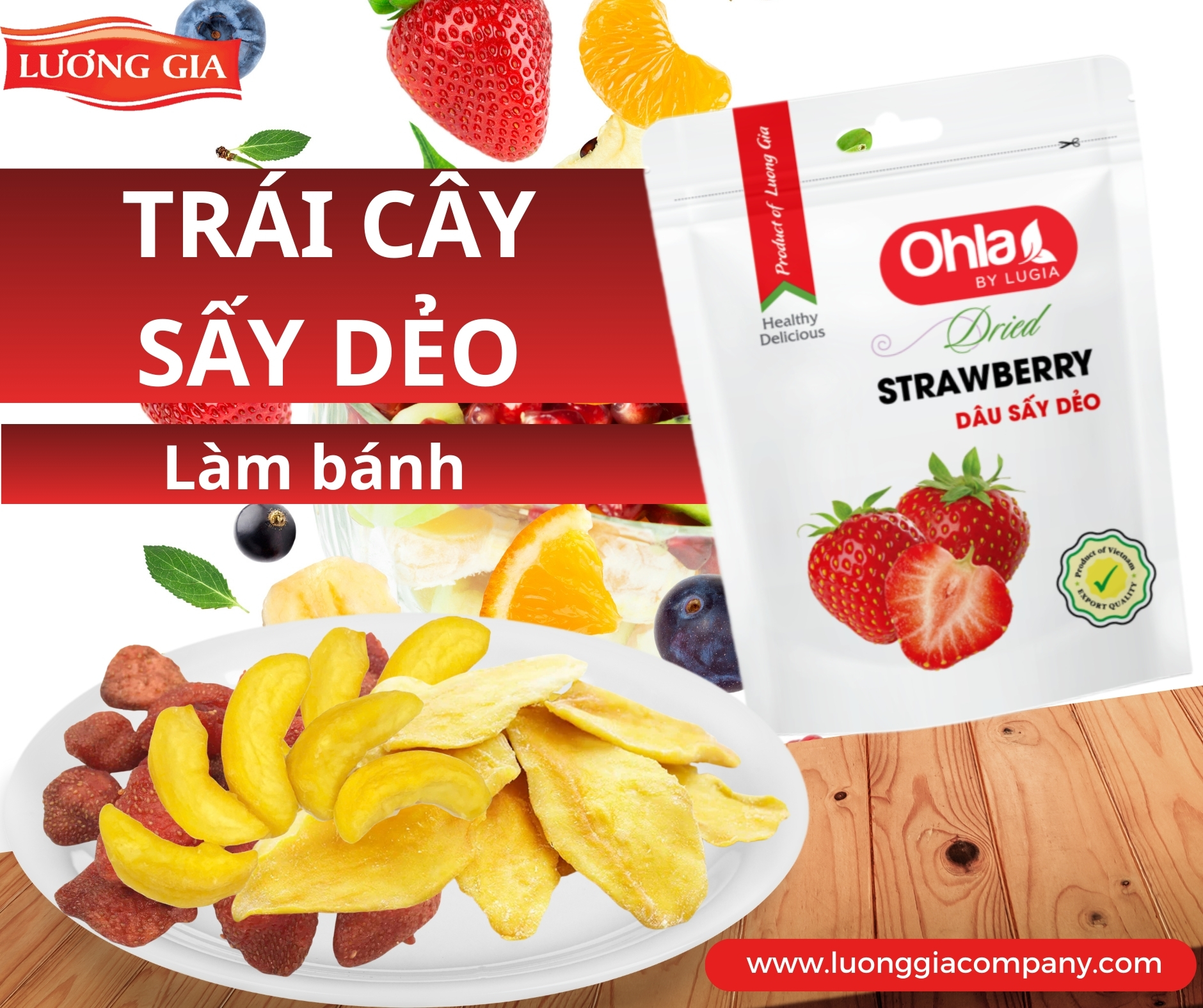 Trái cây sấy làm bánh
